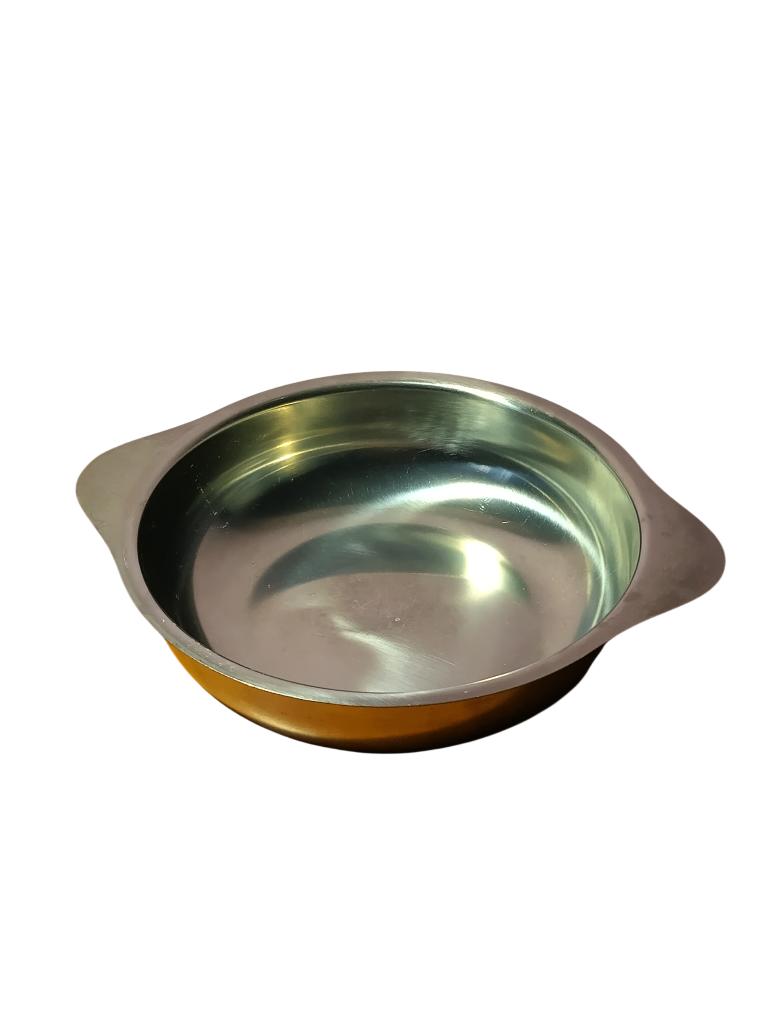 Bol/plat de service inox Gense 25,5cm H 6,5cm vintage 60, Antiquités & Art, Enlèvement