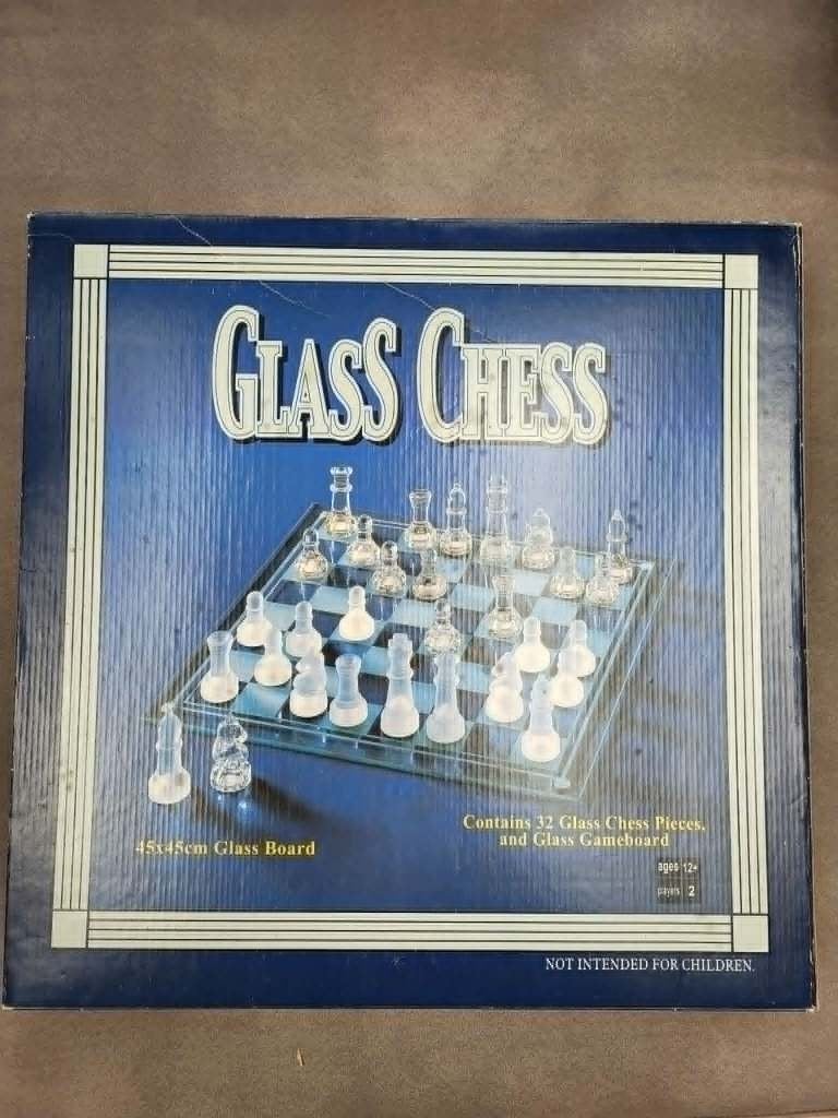 Jeu d'échecs en verre grand format, Enlèvement, Moins de 500 pièces, Utilisé, Échecs