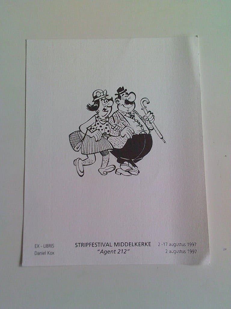 Ex-libris stripfiguur . 1997 Middelkerke, Ophalen of Verzenden