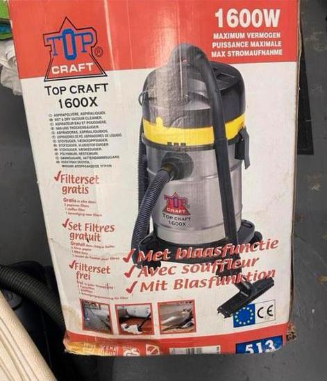 aspirateur top craft 1600x, Bricolage & Construction, Matériel de nettoyage, Enlèvement, Utilisé