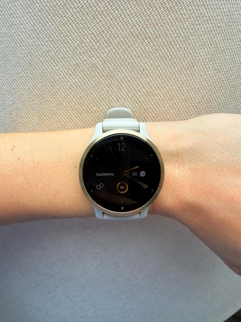 Garmin Venu Sq 2 – Beige / Cream Gold – Vrouwen smartwatch, Overige merken, Overige materialen, Gebruikt, Verzenden