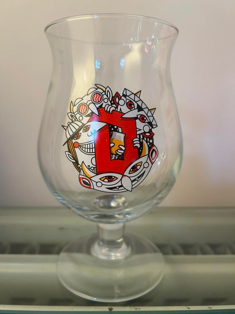 Bierglas Duvel Patrick Croes Collectors glass + verpakking, Ophalen, Nieuw, Glas of Glazen, Duvel