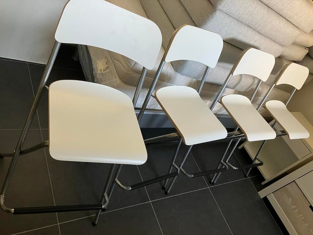 Opvouwbare barstoelen, Maison & Meubles, Tabourets de bar, Avec repose-pieds, 4 tabourets, Comme neuf, Enlèvement