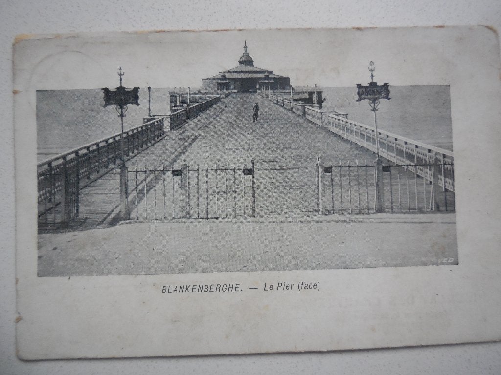 postkaart Blankenberge Pier, Verzamelen, Ophalen of Verzenden, Voor 1920, Gelopen, West-Vlaanderen
