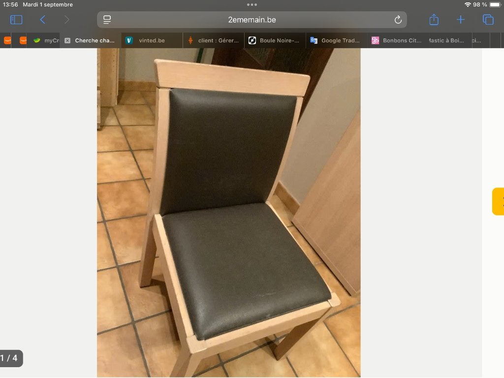 Cherche chaises en bois massif de salle à manger, Comme neuf, Brun, Enlèvement, Cinq, Six Chaises ou plus