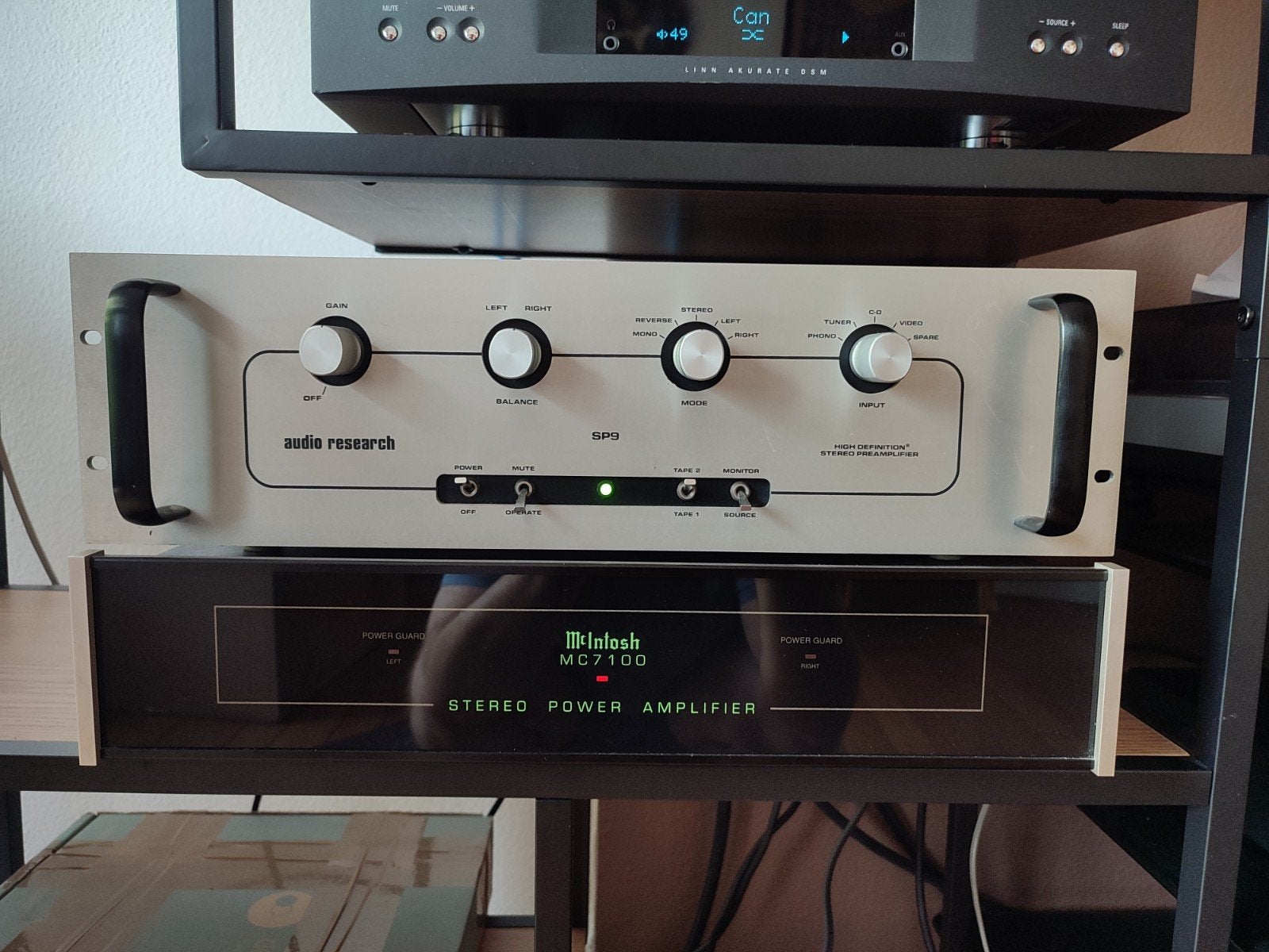 Audioonderzoek SP9 + McIntosh MC7100, Ophalen