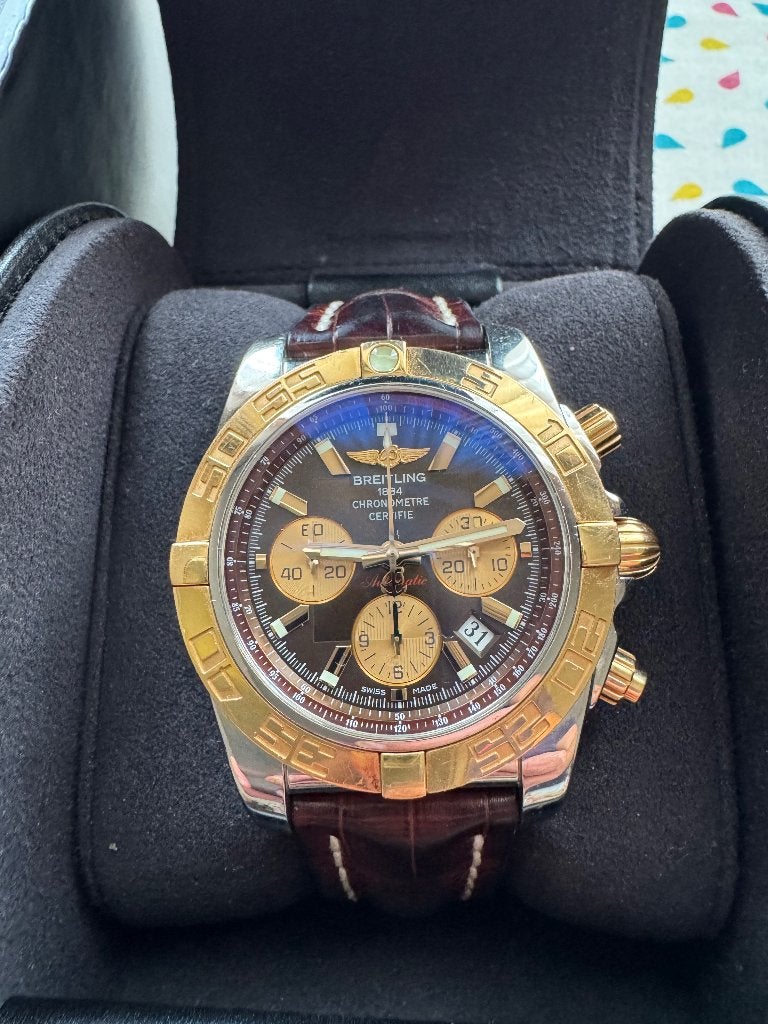 Breitling Cronomat, Bijoux, Sacs & Beauté, Montres | Hommes, Breitling, Cuir, Comme neuf, Or