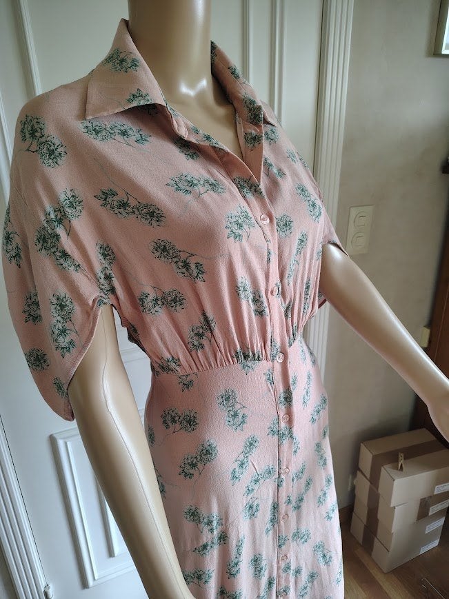 lange oud roze jurk van sisley, Kleding | Dames, Jurken, Verzenden, Sisley, Zo goed als nieuw, Roze