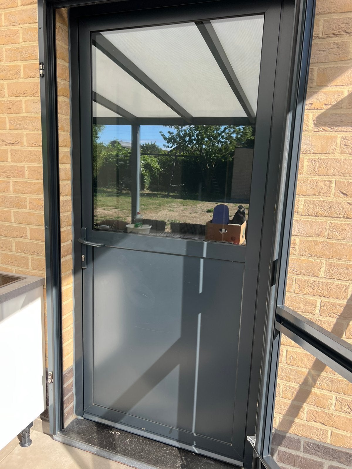 ALUMINIUM DEUR MET VLIEGRAAM, Ophalen, Zo goed als nieuw, Aluminium