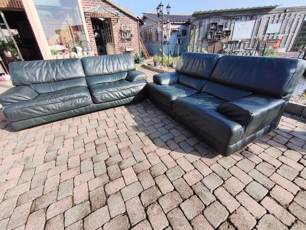 Lederen lounge 3+2, Ophalen, Leer