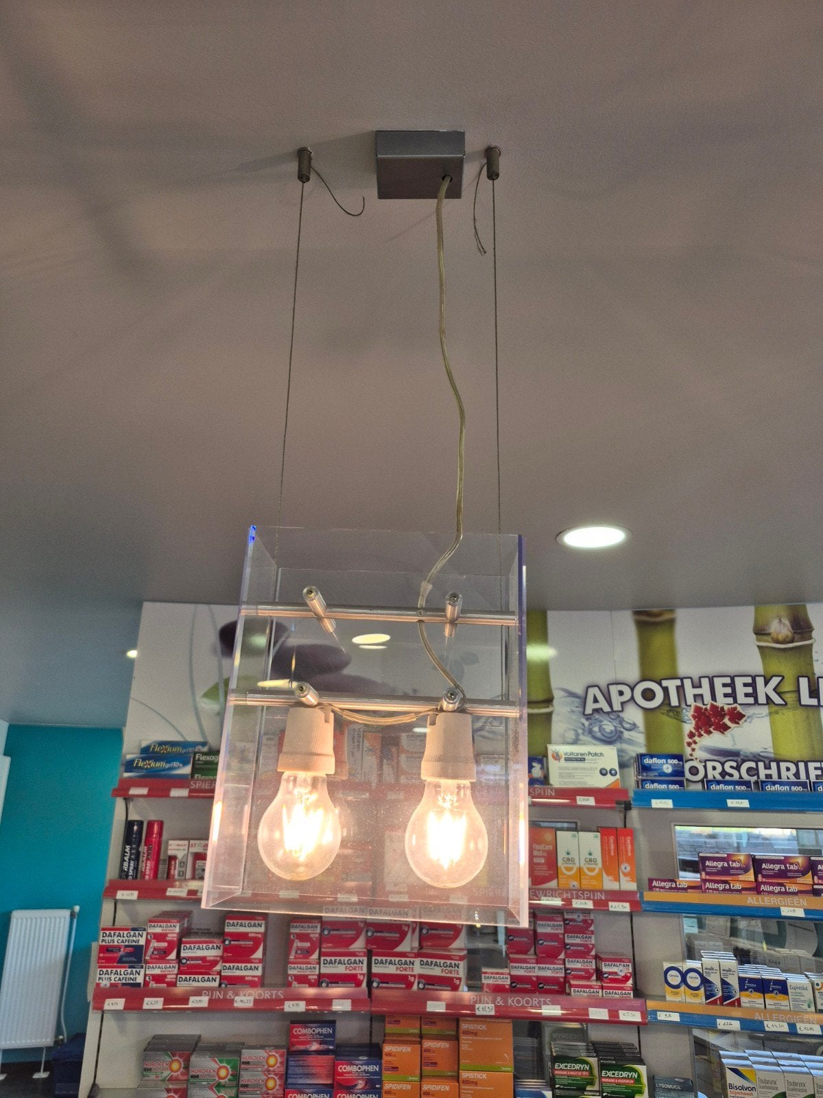 3 stuks hang verlichting, Huis en Inrichting, Lampen | Hanglampen, Ophalen, Gebruikt, Glas, Modern