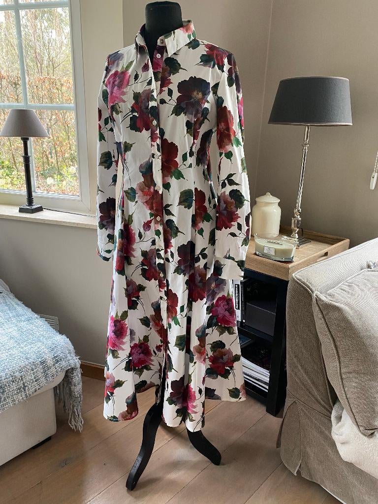 Scapa katoenen jurk met bloemenprint - 38/40, Kleding | Dames, Jurken, Nieuw, Maat 38/40 (M), Overige kleuren, Onder de knie, Ophalen of Verzenden