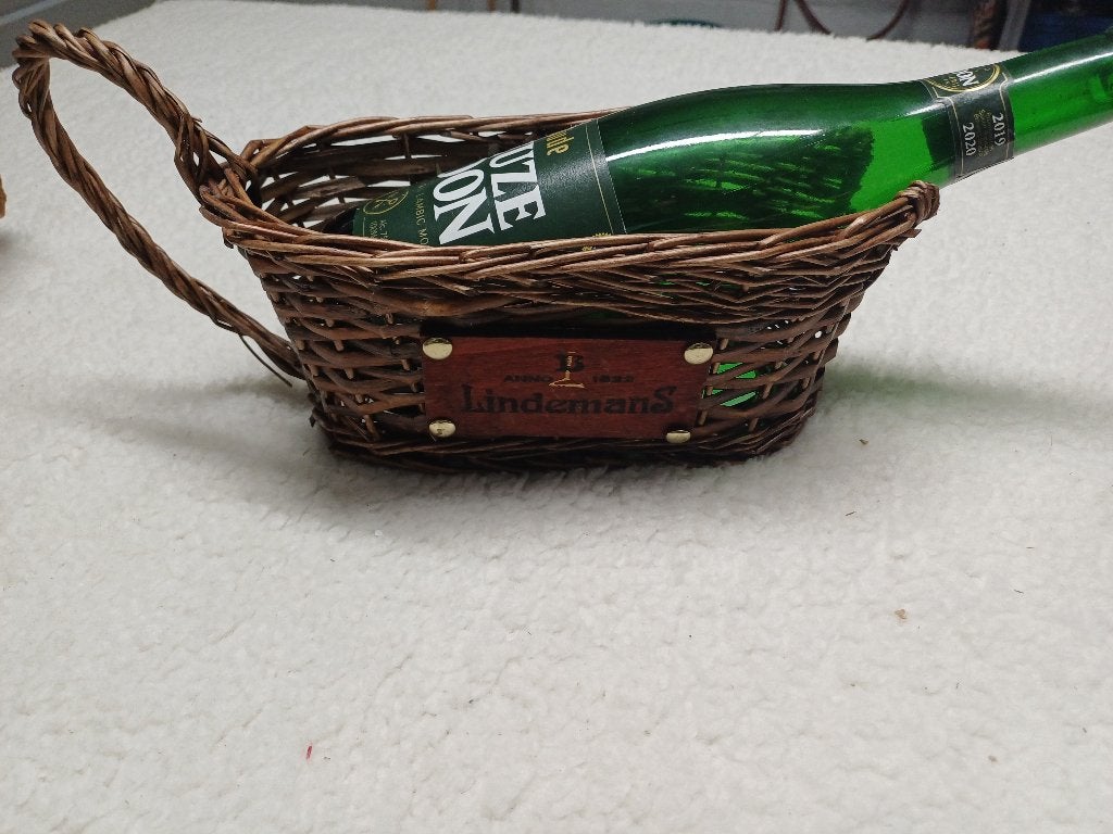 Rieten mandje gueuze lambic Lindemans, Verzamelen, Ophalen of Verzenden