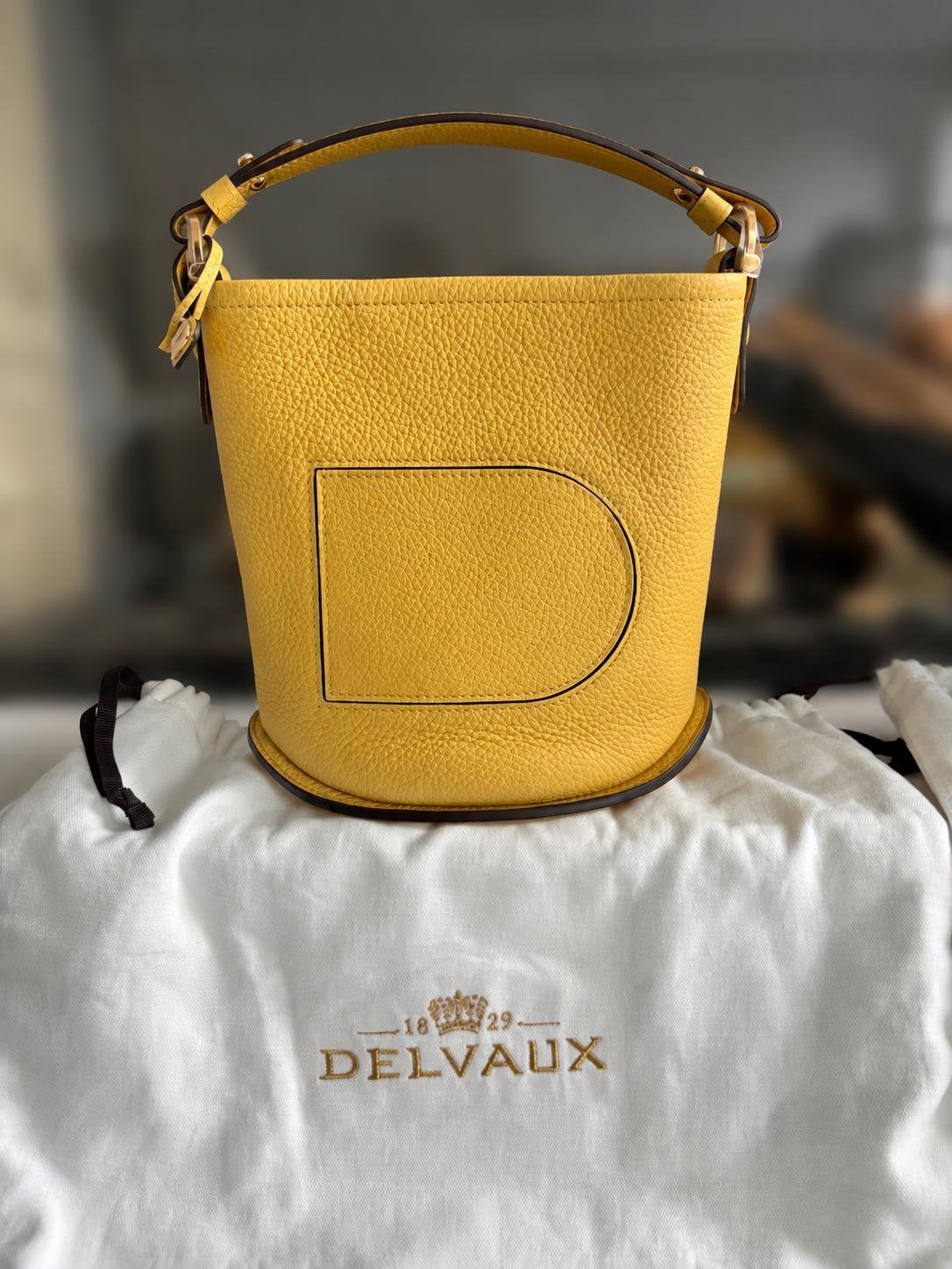 Mini-sac seau Delvaux à épingles-Cuir souple Taurillon jaune, Bijoux, Sacs & Beauté, Sacs | Sacs Femme, Neuf, Sac à main, Jaune