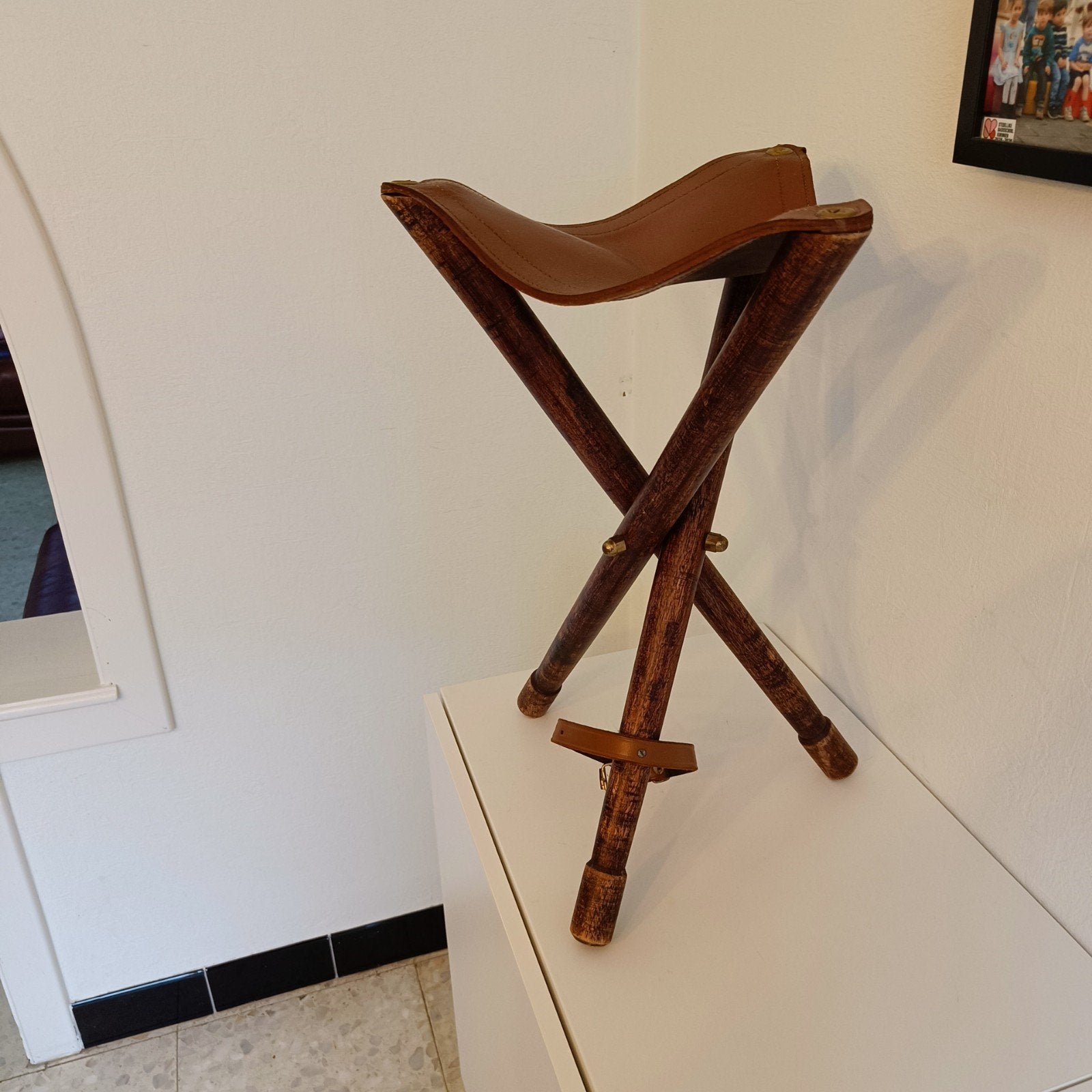 Chaise Hunter - chaise en cuir, Enlèvement ou Envoi, Comme neuf, Bois