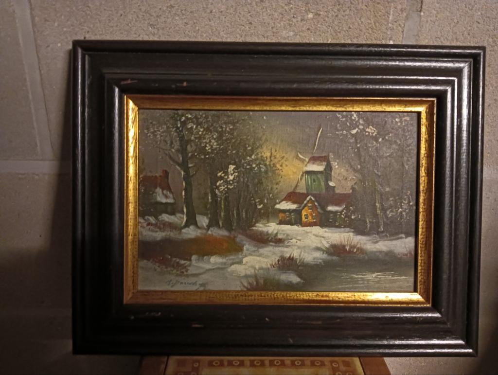 Winters tafereel, Antiek en Kunst, Ophalen of Verzenden