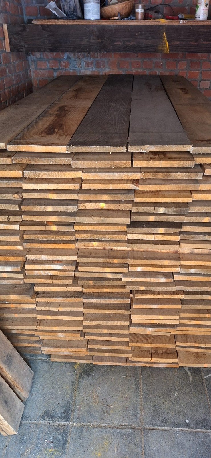 eiken planken piqeu 20cm op 200cm 125 stuks, Ophalen, Hout