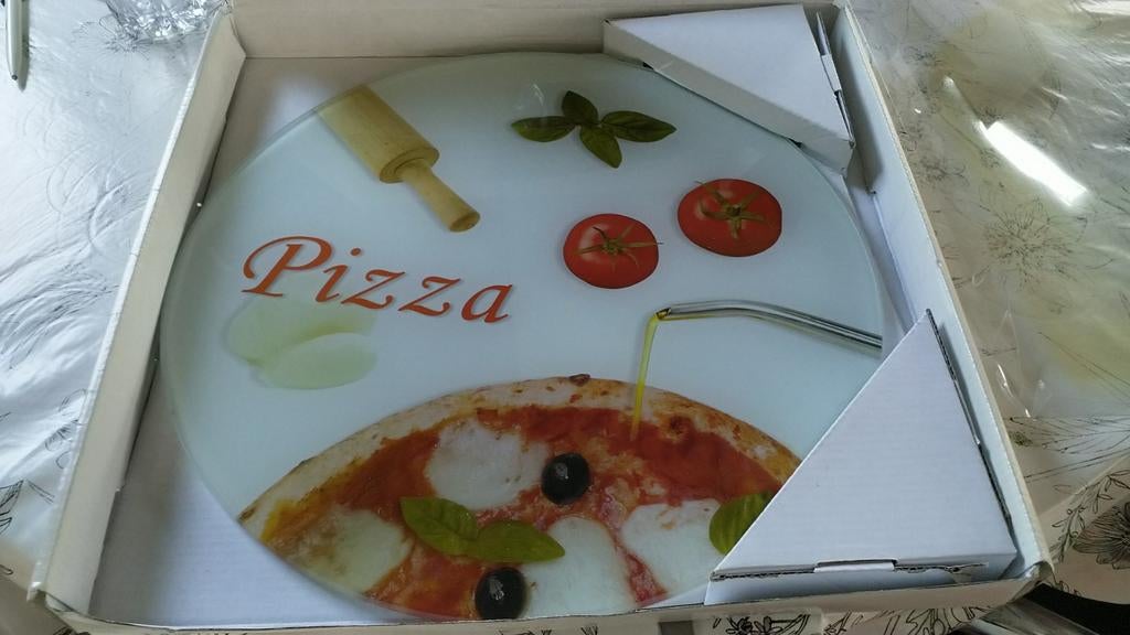 Nieuwe glazen pizza plateau Easy life, Enlèvement, Neuf, Rond, Autres matériaux