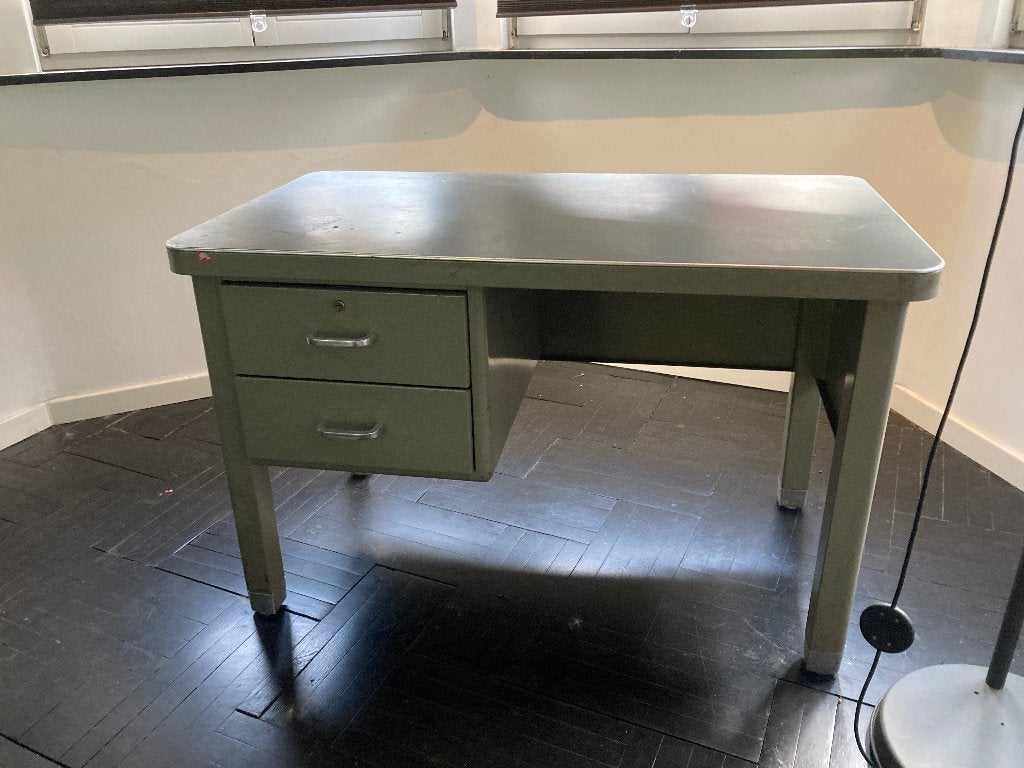 BUREAU VINTAGE industriel métal, Maison & Meubles, Enlèvement, Utilisé