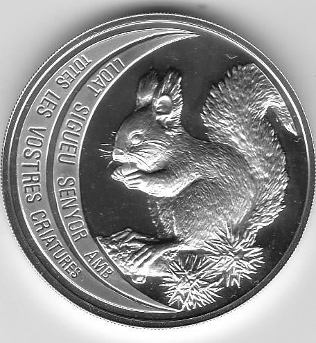 Écureuil d'Andorre 1992, Enlèvement ou Envoi, Monnaie en vrac, Argent