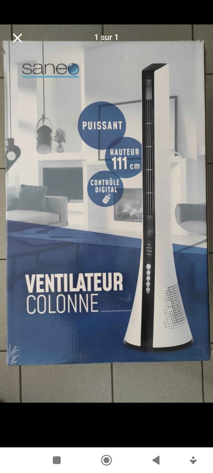 Ventilateur  111cm, Enlèvement