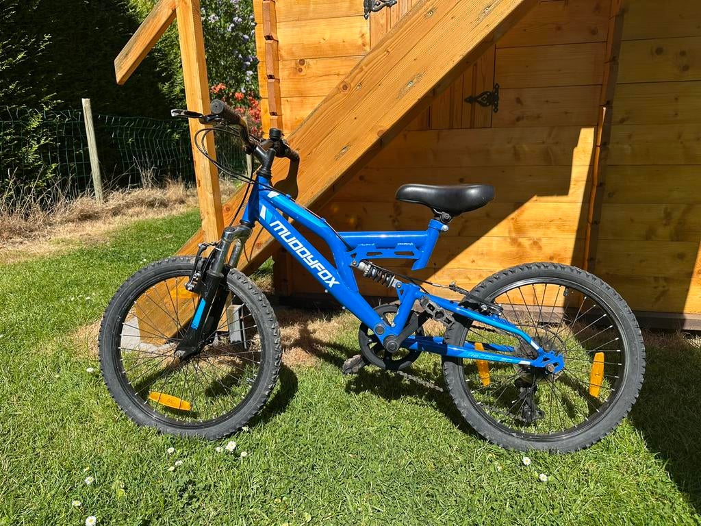 Velo enfant 20 pouces MuddyFox bleu, Fietsen en Brommers, Ophalen, Gebruikt, Staal, Velgrem
