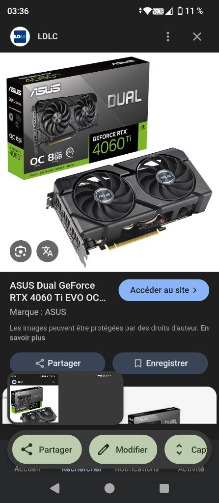 Rtx 4060 Ti Storm x 8gb, Informatique & Logiciels, Cartes vidéo, Enlèvement ou Envoi, GDDR6, Comme neuf, PCI-Express 5