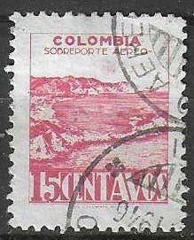 Colombia 1945 - Yvert 143PA - Baai van Santa-Maria (ST), Verzenden, Gestempeld