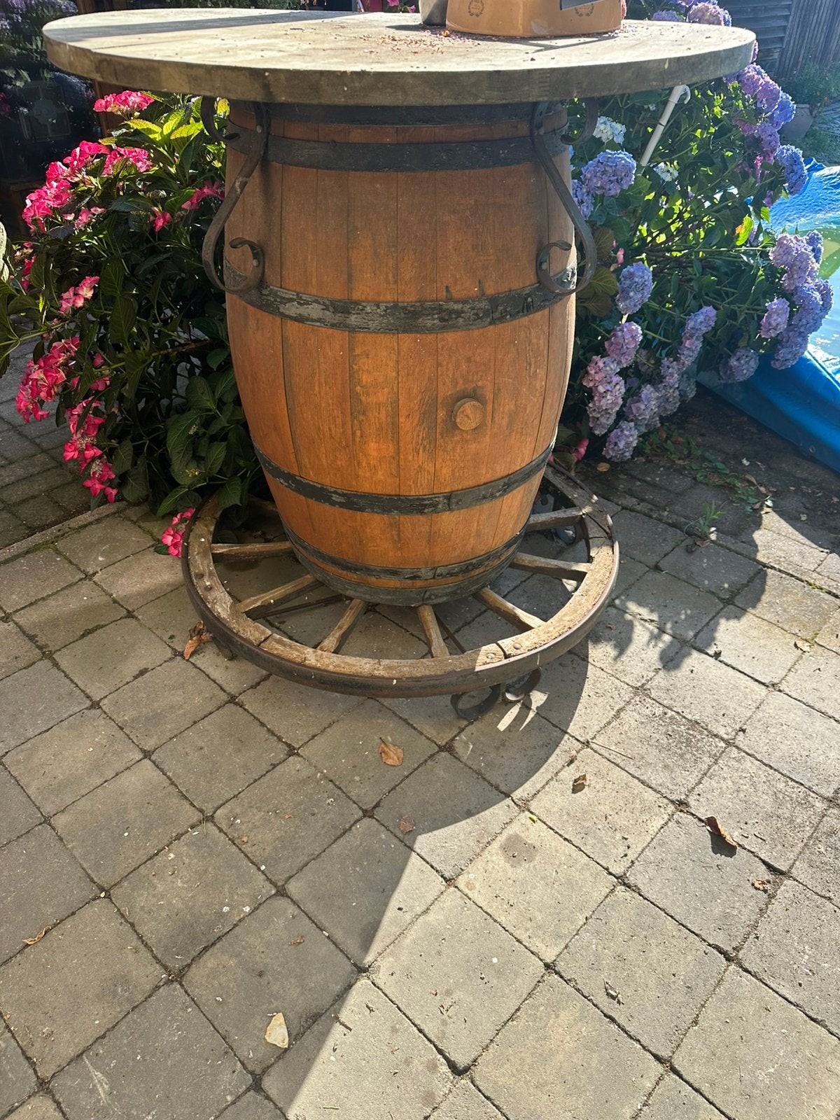 Vat op houten wiel, Ophalen, Gebruikt