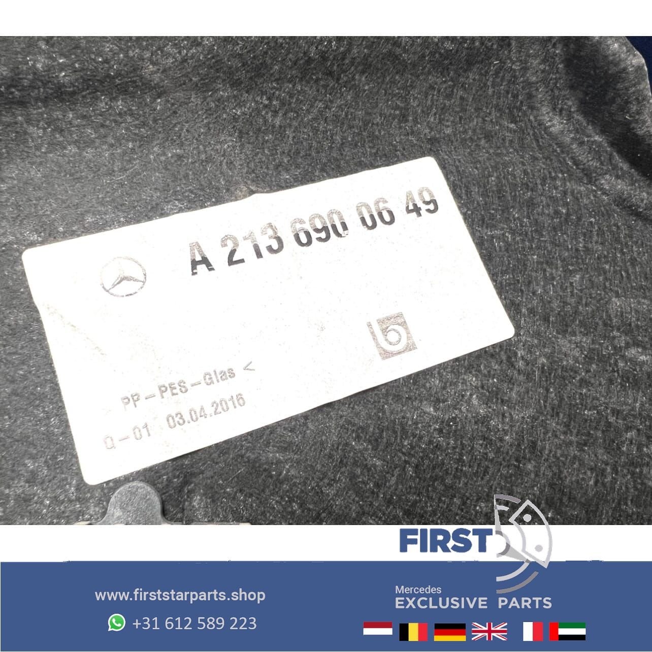W213 HOEDEPLANK BEKLEDING ZWART A2136900649 Mercedes E Klass, Utilisé, -, -, Enlèvement ou Envoi