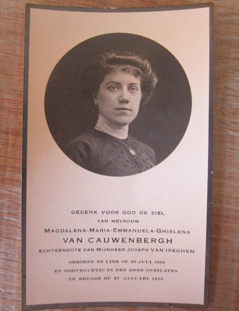 oude doodsprentjes met foto vrouw, Verzamelen, Bidprentjes en Rouwkaarten, Ophalen of Verzenden, Rouwkaart