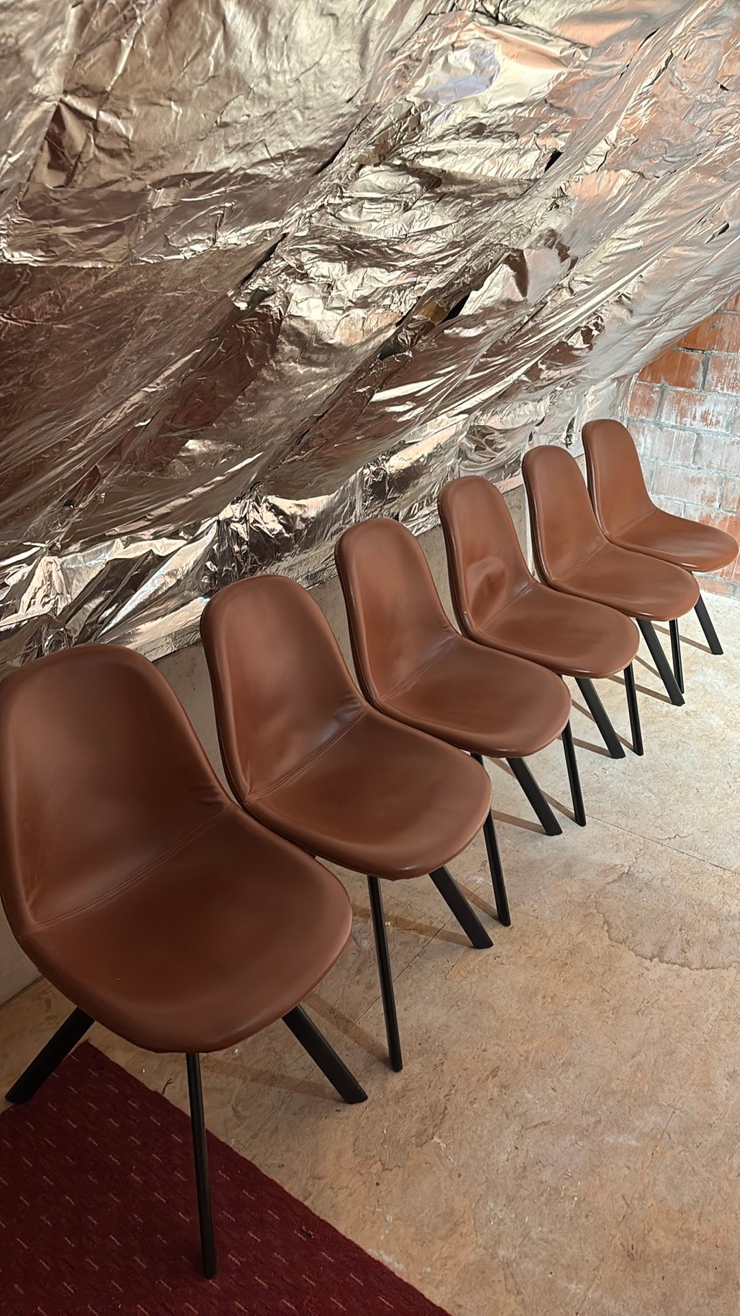 6 lederen livingstoelen, Ophalen