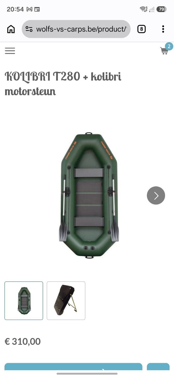 rubberboot kolibri  T280 + bijhorende spiegel, Ophalen, Nieuw