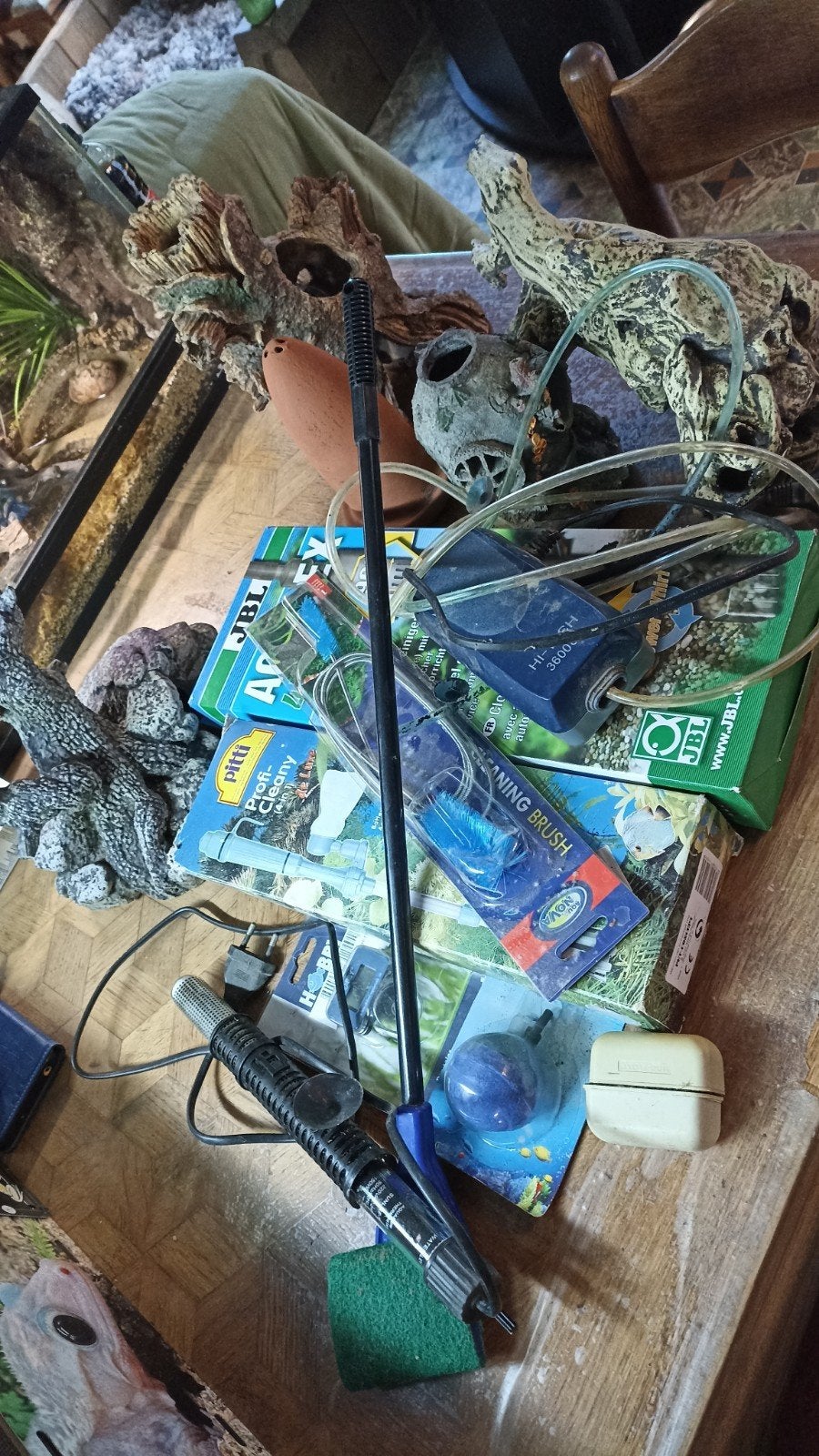 lot aquarium materiaal, Ophalen, Decoratie, Gebruikt, Overige merken