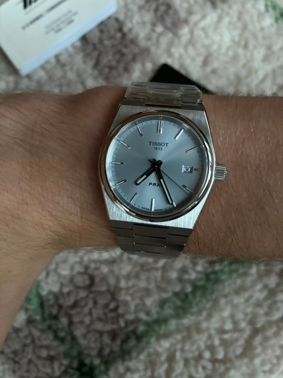 Tissot PRX 35mm Ice Blue – Nieuwstaat, Handtassen en Accessoires, Ophalen of Verzenden, Nieuw, Polshorloge