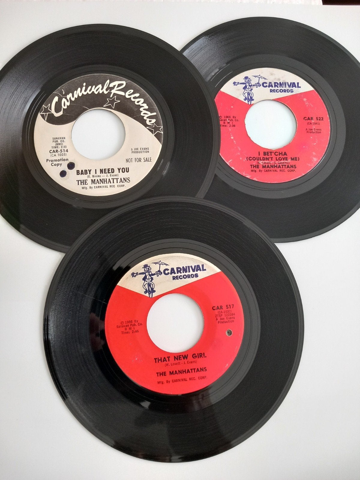 THE MANHATTANS. 60'S R&B POPCORN USA . 3 X 45T, Ophalen of Verzenden, R&B