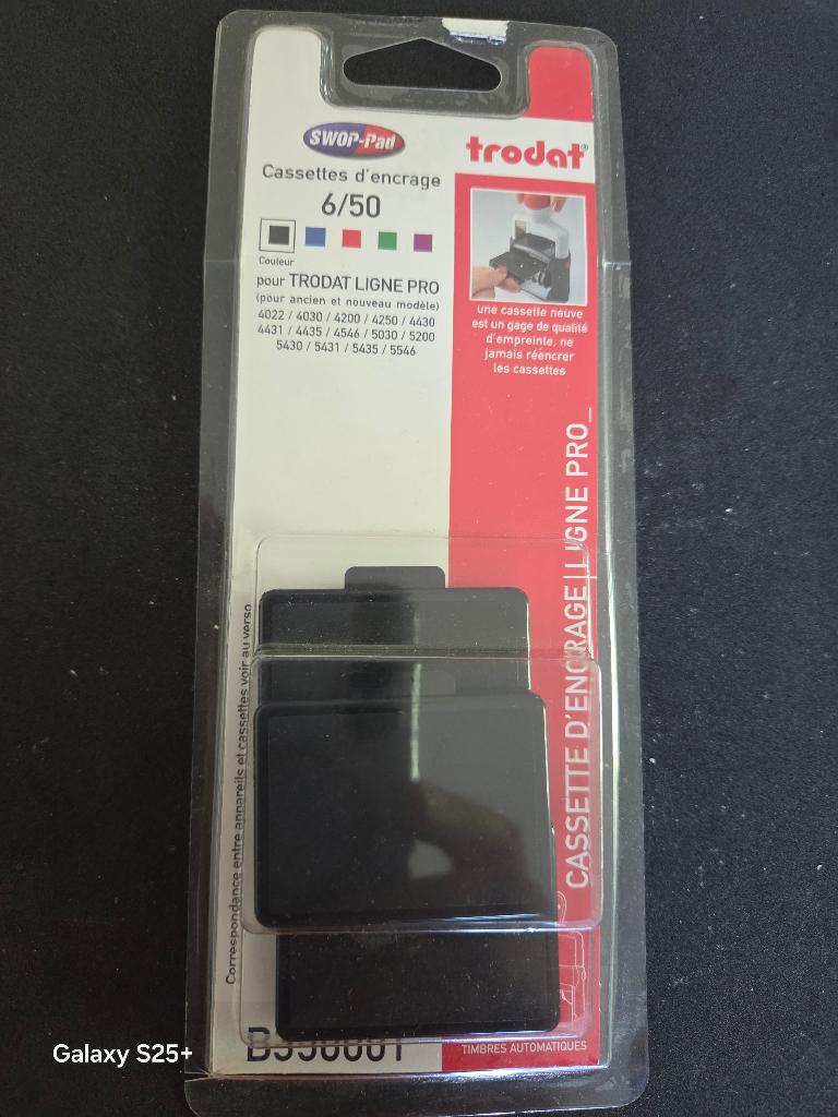 Set van 3 zwarte inktcassettes van Trodat, Hobby en Vrije tijd, Stempelen, Ophalen, Nieuw, Inkt, Foam of Stempelhouder
