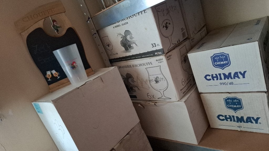 La chouffe glazen en krijtbordje en beker, Verzamelen, Merken en Reclamevoorwerpen, Ophalen of Verzenden, Nieuw, Gebruiksvoorwerp