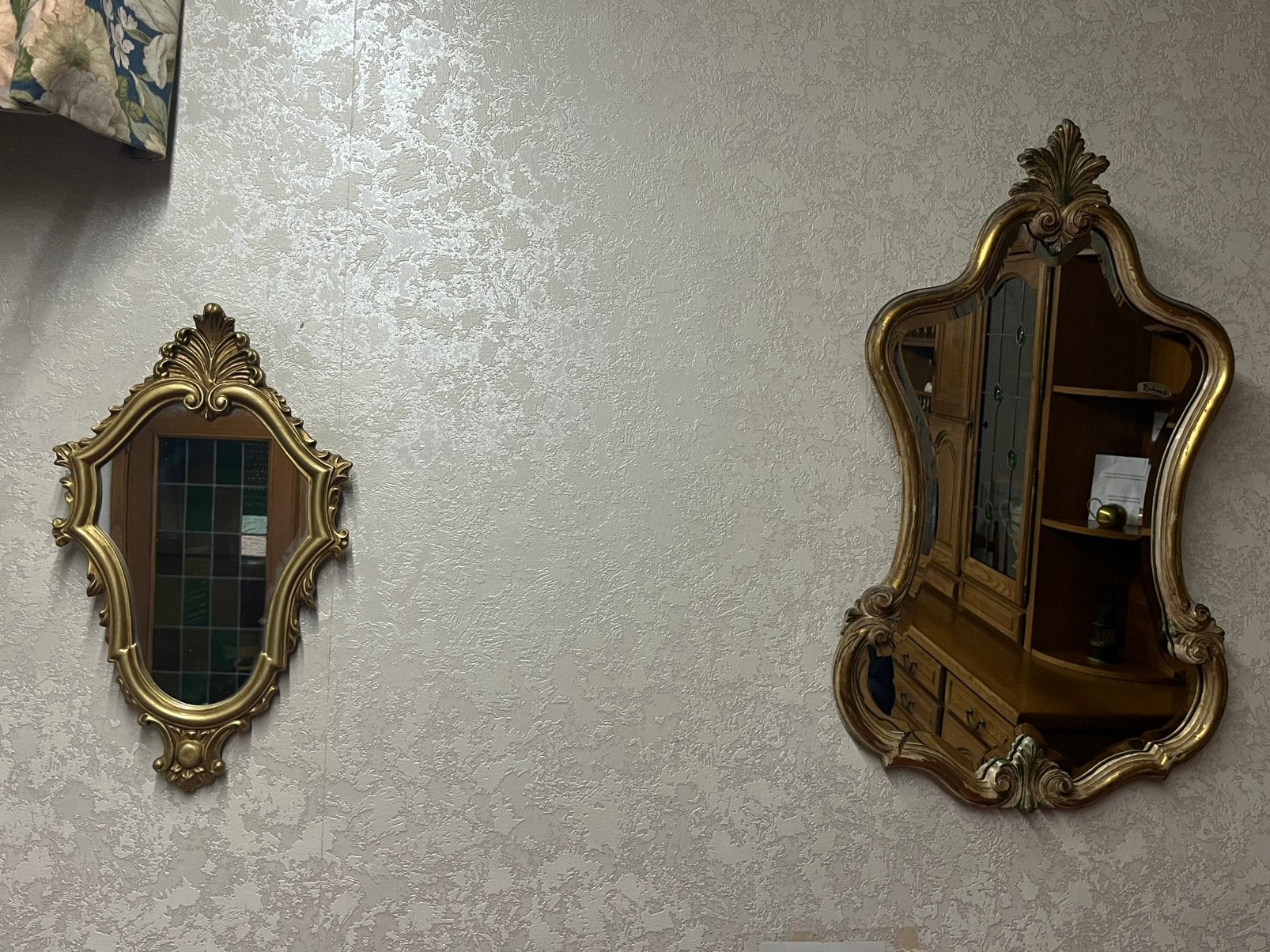 Lot de 2 miroirs dorés (marque DeKnudt), Enlèvement, Utilisé