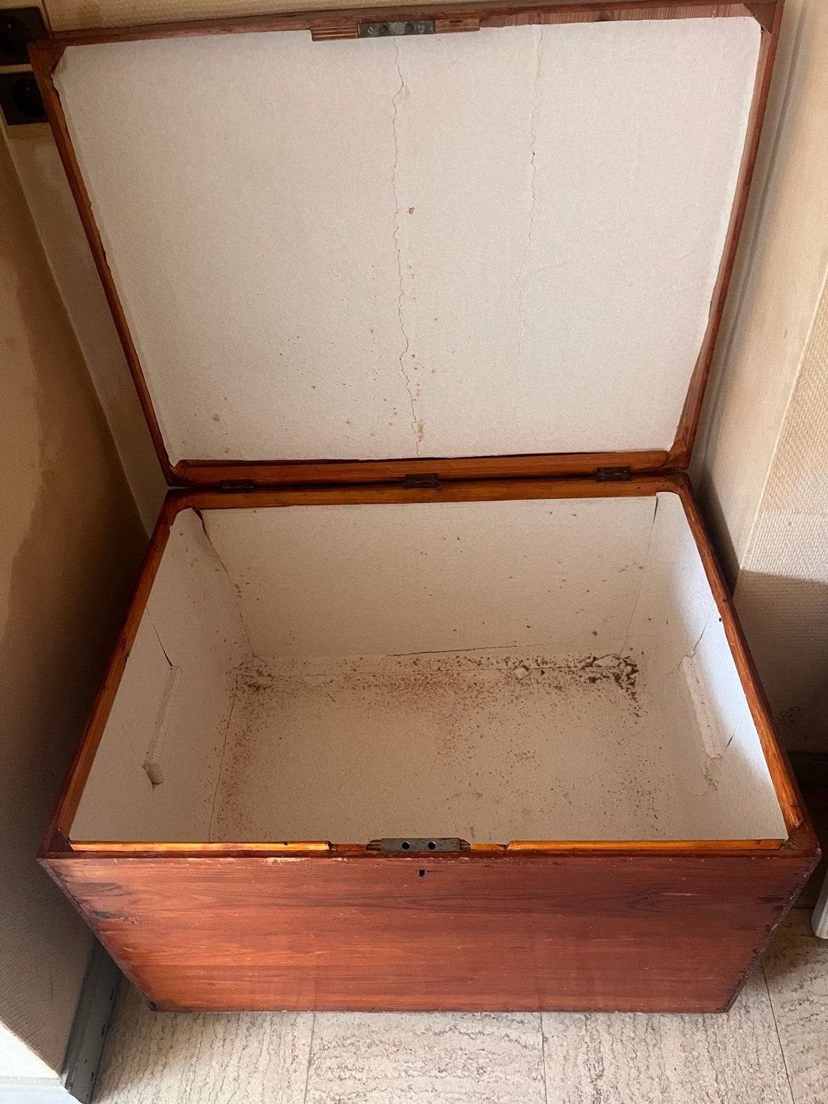 Oude koffer/kist, Ophalen, Gebruikt, 50 tot 100 cm, Teakhout