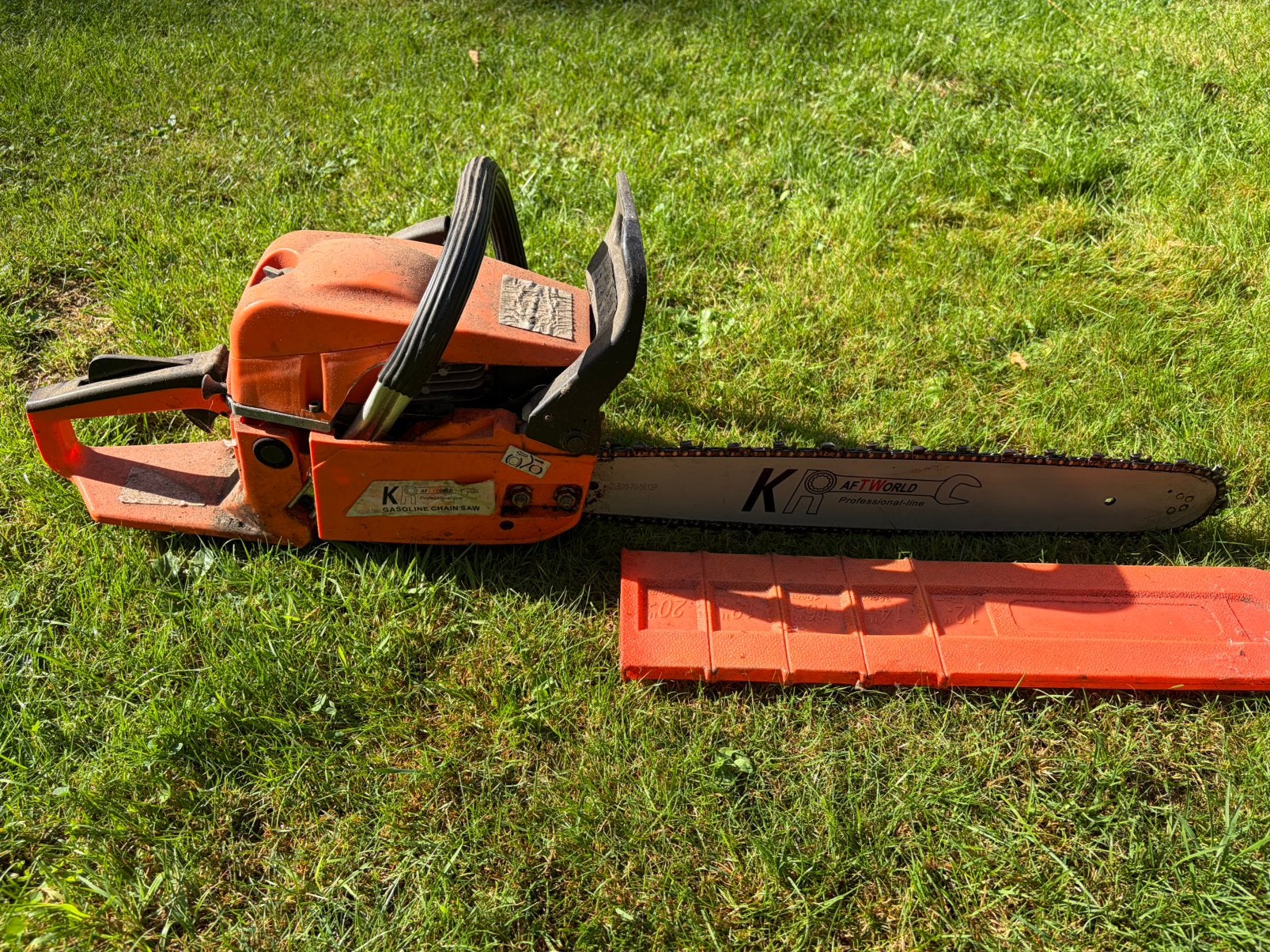 Ketingzaag merk kraftworld, Tuin en Terras, Ophalen, Gebruikt, Benzine
