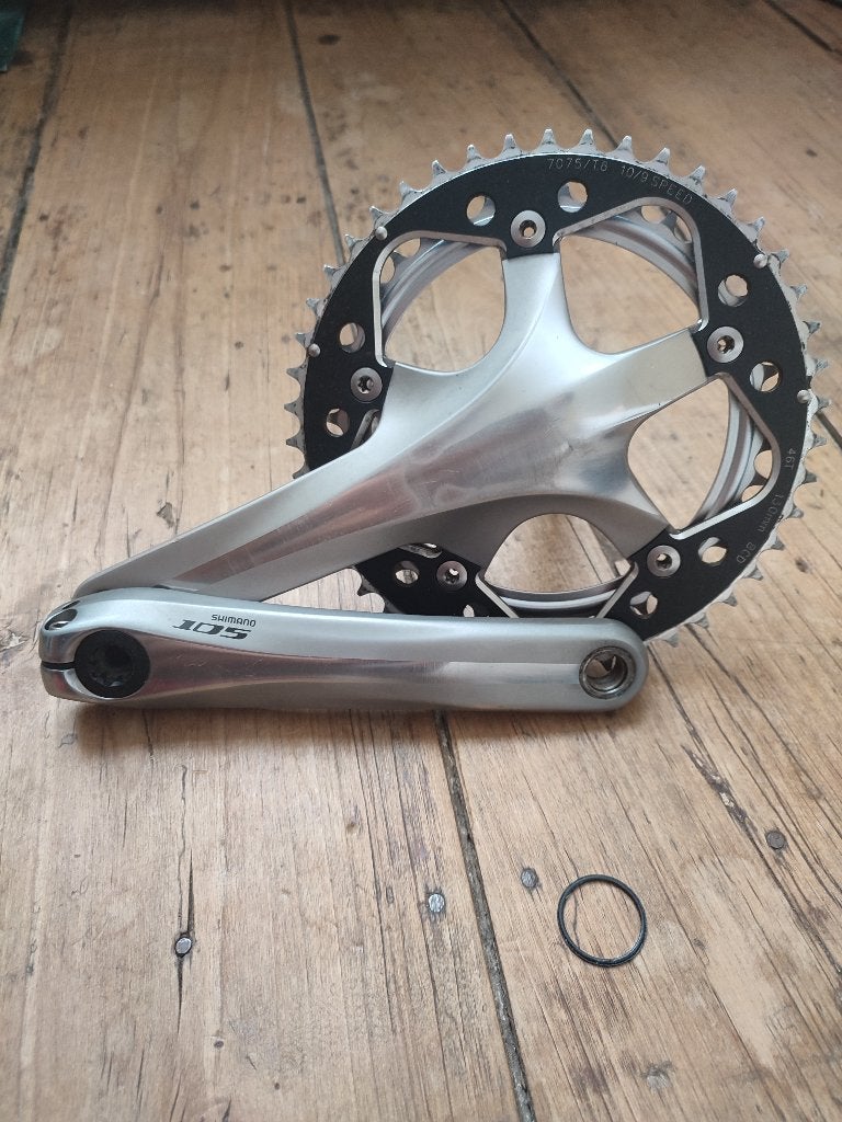 Pédalier Shimano 105 38/46T, Vélos & Vélomoteurs, Pédalier ou Pédales, Gravelbike, Enlèvement, Utilisé