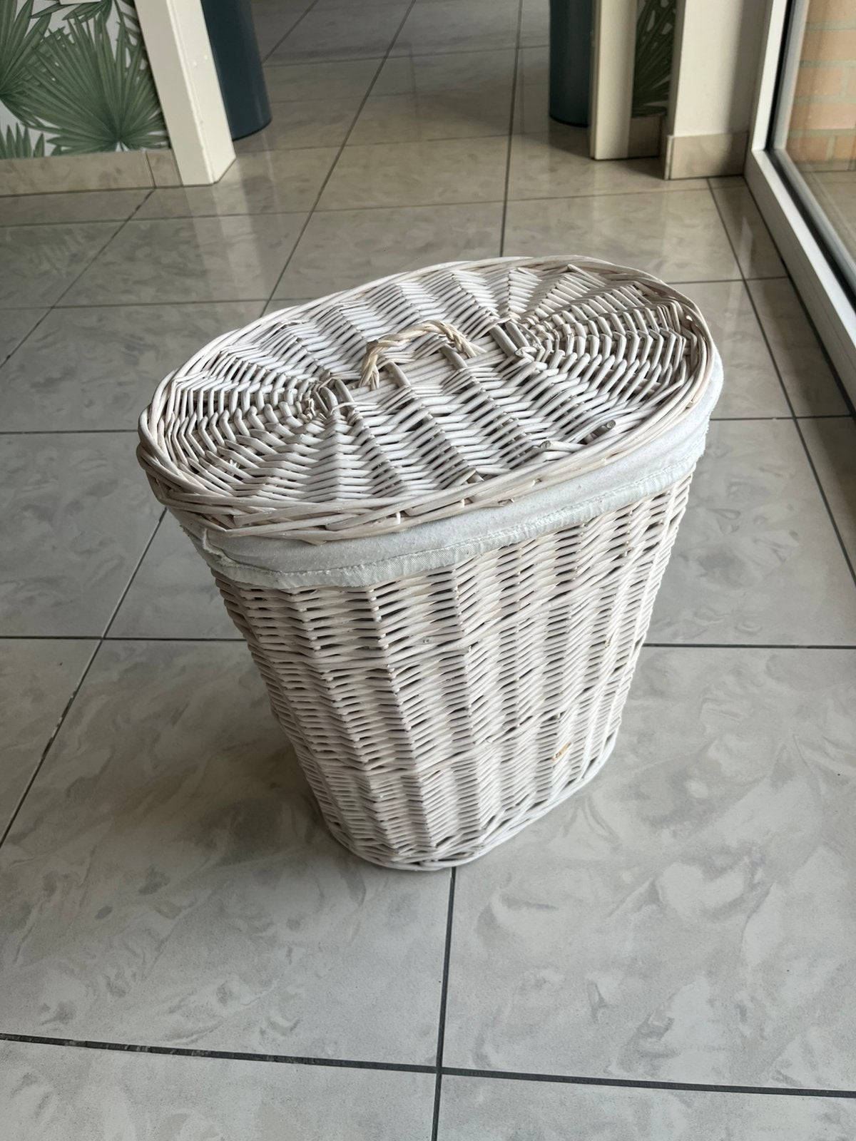 Wasmand riet, Ophalen, Gebruikt, Mand, Ovaal