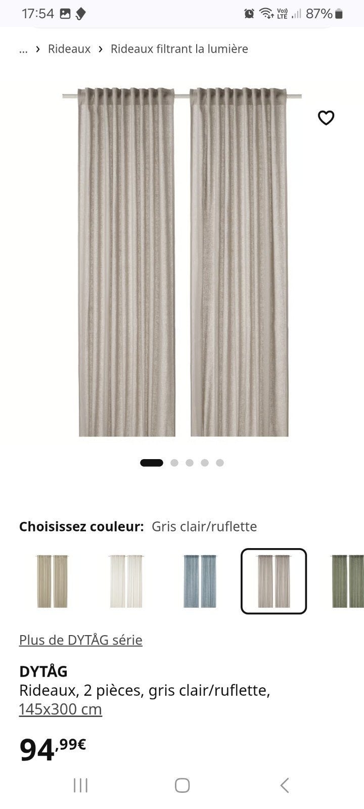 Rideaux dytag ikea 100% lin neuf, IKEA, Enlèvement ou Envoi, Gris
