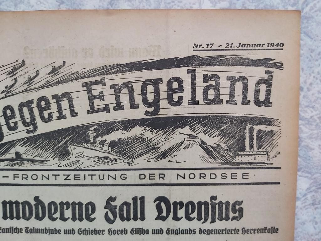 Krant Kriegsmarine Wehrmacht Engeland Schip Duitsland Boot, Verzamelen, Ophalen of Verzenden