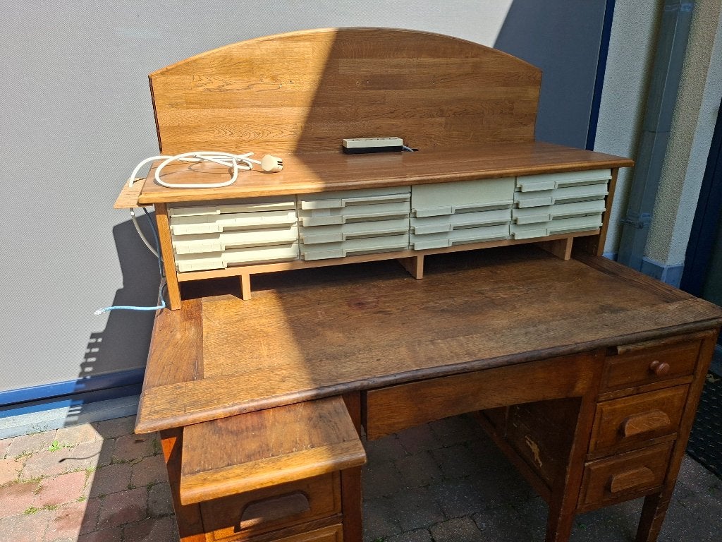 Antieke eiken bureau, Antiek en Kunst, Ophalen