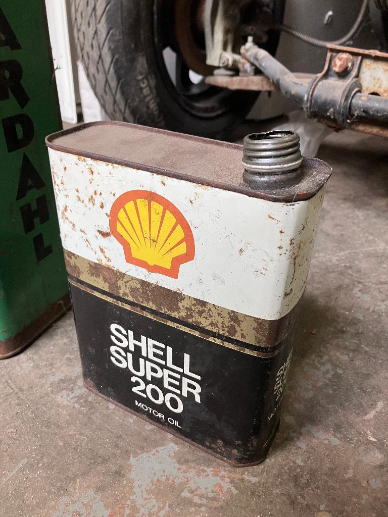 2 stuks shell olieblik, Verzamelen, Blikken, Ophalen of Verzenden, Gebruikt, Overige, Overige merken