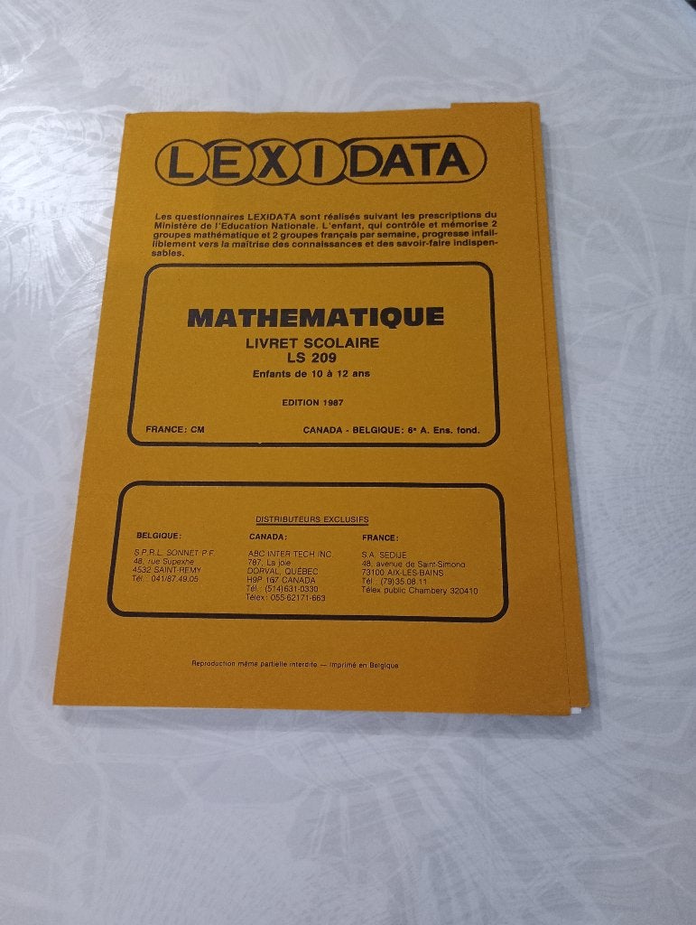 Livret mathématique Lexidata, Enfants & Bébés, Jouets | Éducatifs & Créatifs, Enlèvement ou Envoi