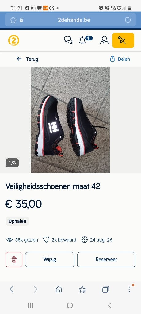 Veiligheidsschoenen maat 42, Doe-het-zelf en Bouw, Ophalen, Zo goed als nieuw