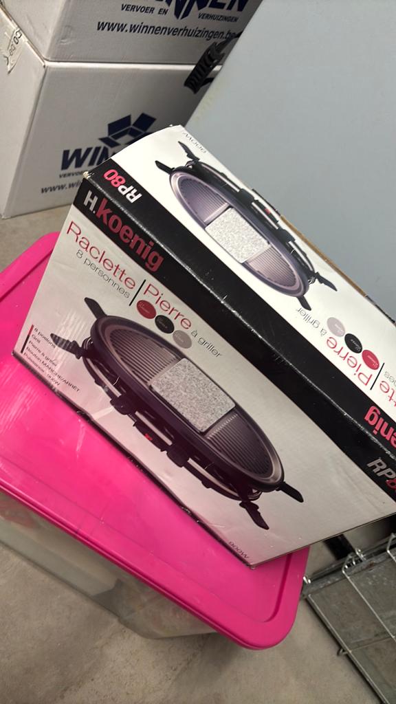 NIEUW: Steengrill/raclette 8 personen KOENIG PR80, Ophalen, Nieuw